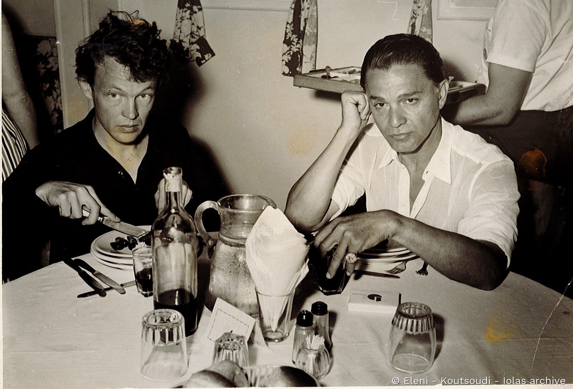 Iolas eating with Harold Stevenson