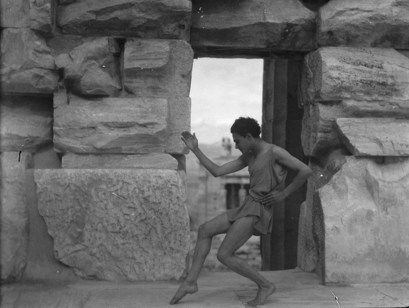 Alexander Iolas dancing on the Acropolis, Athens 1930s